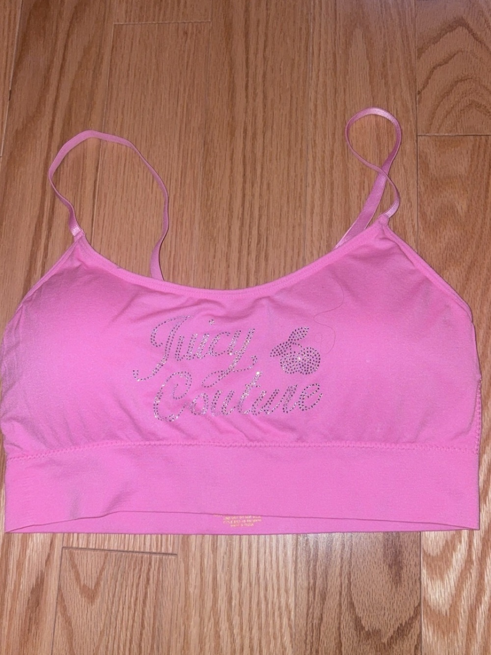 Juicy Couture Hot Pink Crystal Logo Bralette